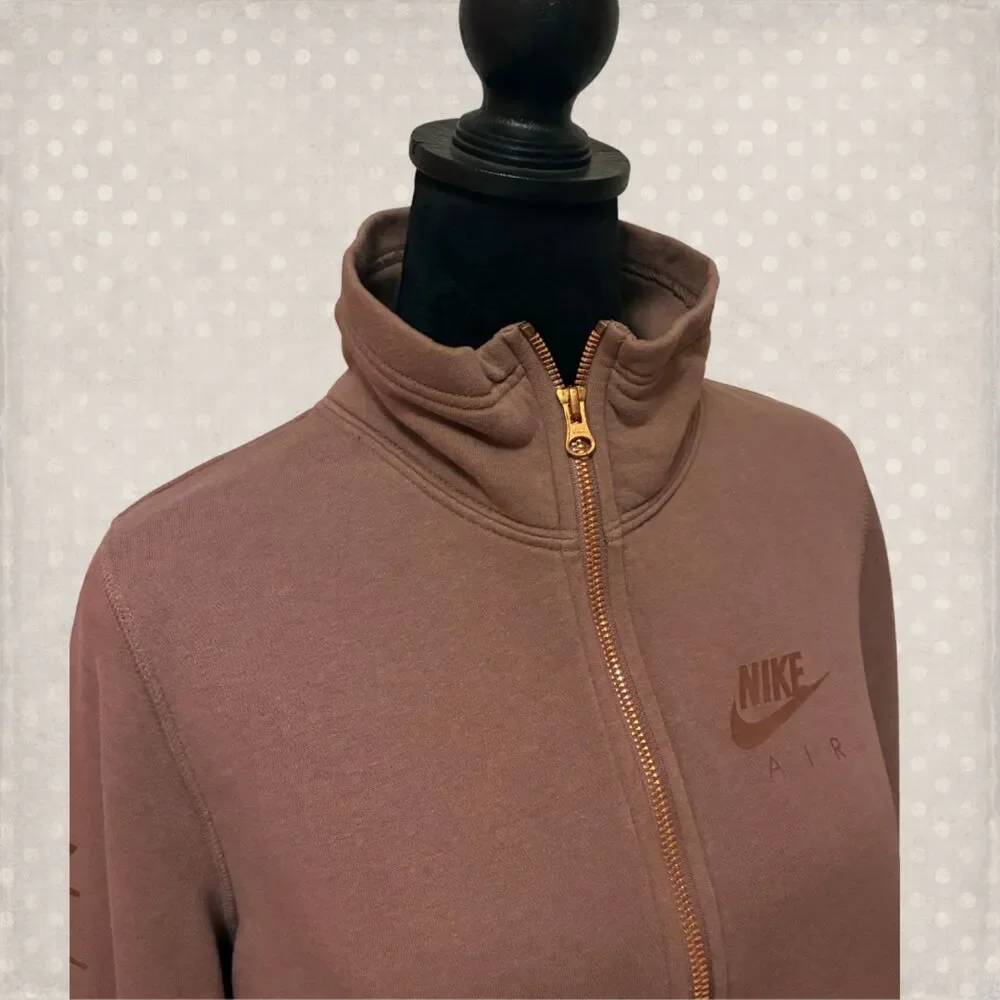 Nike Mock Neck Pullover 3/4 Zip Women's Small Dusty Rose